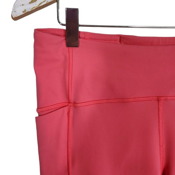 LULULEMON Pants Womens 8 Coral Pink On Pace Crop 21" Cropped Leggings Mesh - Picture 5 of 8